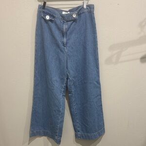 Zara Denim Flare Wide-Leg Jeans